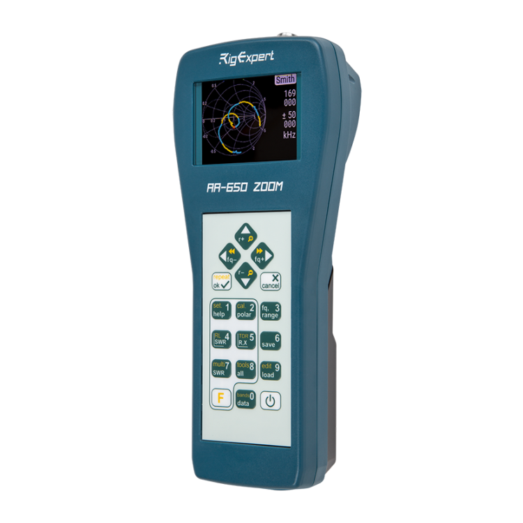 RigExpert AA-650 ZOOM – Аналізатор антен і кабелів (0,1–650 МГц, TFT, BLE, USB)