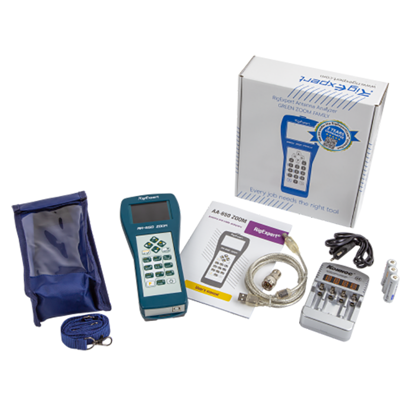 RigExpert AA-650 ZOOM – Аналізатор антен і кабелів (0,1–650 МГц, TFT, BLE, USB) RigExpert AA-650 ZOOM – Аналізатор антен і кабелів (0,1–650 МГц, TFT, BLE, USB)